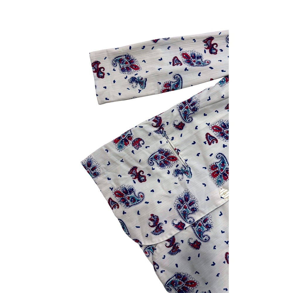 VTG Worthington‎ Paisley Print Blazer Jacket White Red Blue USA  in Women Size 6 - Picture 3 of 9